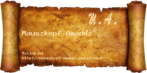 Mauszkopf Amadé névjegykártya
